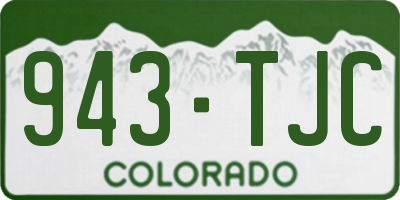 CO license plate 943TJC