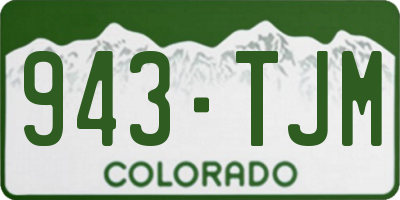 CO license plate 943TJM