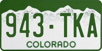 CO license plate 943TKA