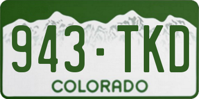 CO license plate 943TKD