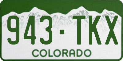 CO license plate 943TKX