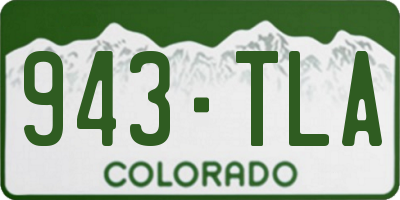 CO license plate 943TLA