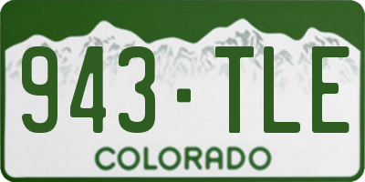 CO license plate 943TLE