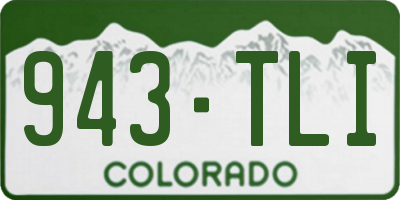 CO license plate 943TLI