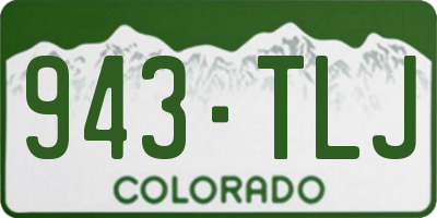 CO license plate 943TLJ