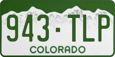 CO license plate 943TLP