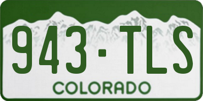 CO license plate 943TLS