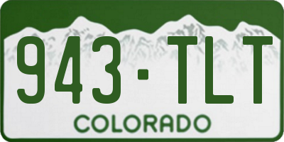 CO license plate 943TLT