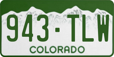 CO license plate 943TLW