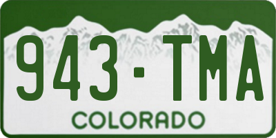 CO license plate 943TMA