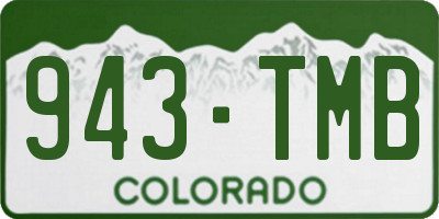 CO license plate 943TMB