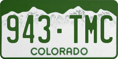 CO license plate 943TMC