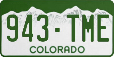 CO license plate 943TME