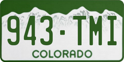 CO license plate 943TMI
