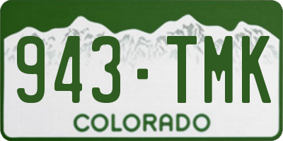 CO license plate 943TMK