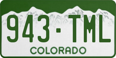 CO license plate 943TML