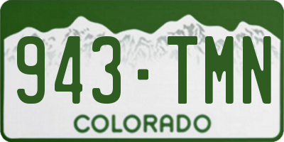 CO license plate 943TMN
