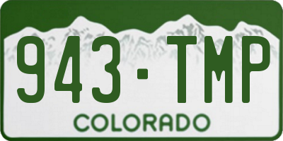 CO license plate 943TMP