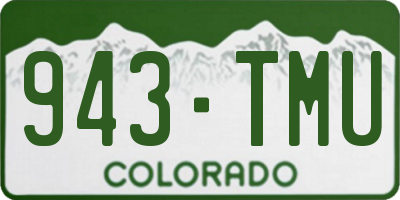 CO license plate 943TMU