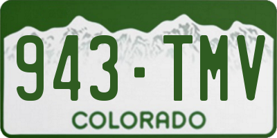 CO license plate 943TMV