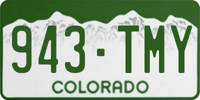 CO license plate 943TMY