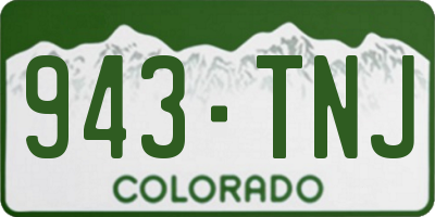 CO license plate 943TNJ