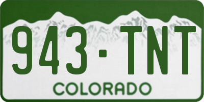 CO license plate 943TNT
