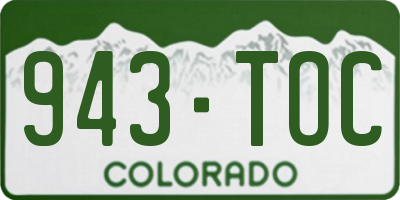 CO license plate 943TOC