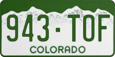 CO license plate 943TOF