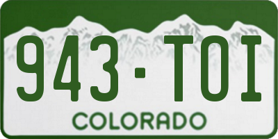 CO license plate 943TOI