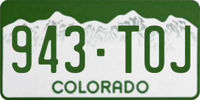 CO license plate 943TOJ