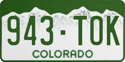 CO license plate 943TOK