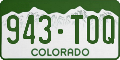 CO license plate 943TOQ