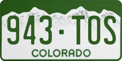 CO license plate 943TOS