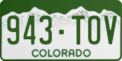 CO license plate 943TOV