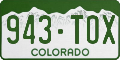 CO license plate 943TOX