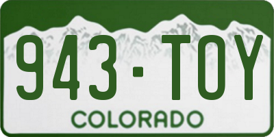 CO license plate 943TOY