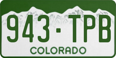 CO license plate 943TPB