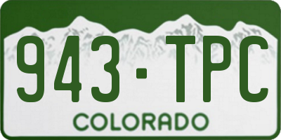CO license plate 943TPC