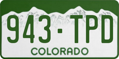 CO license plate 943TPD