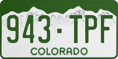 CO license plate 943TPF