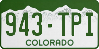 CO license plate 943TPI