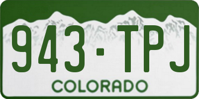 CO license plate 943TPJ