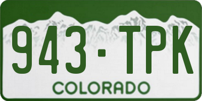 CO license plate 943TPK