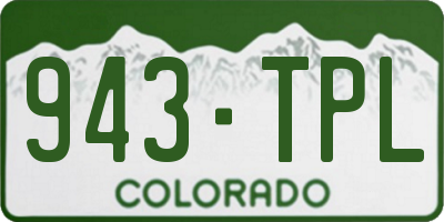 CO license plate 943TPL