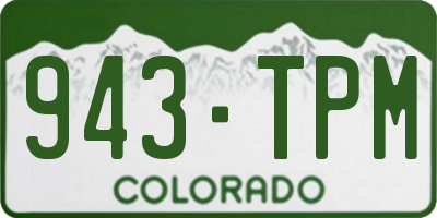 CO license plate 943TPM