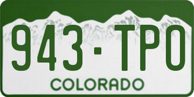 CO license plate 943TPO