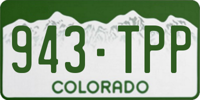 CO license plate 943TPP