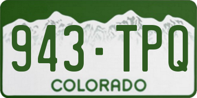 CO license plate 943TPQ