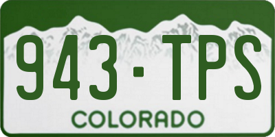 CO license plate 943TPS